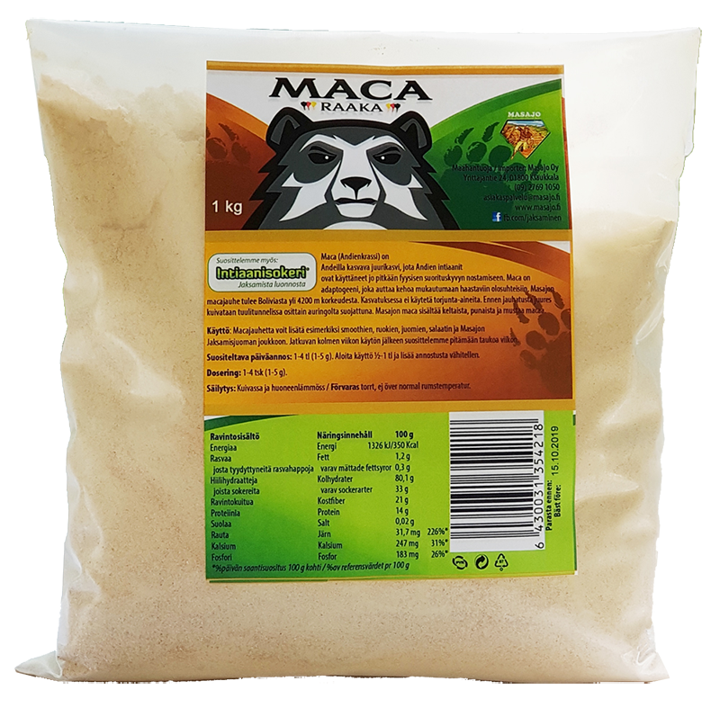 Maca Raaka -jauhe 1kg Premium-laatu