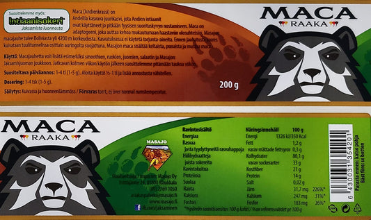 Masajo Maca raaka jauhe 200g purkkikuva